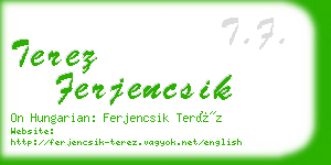 terez ferjencsik business card